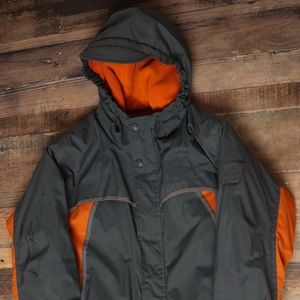 REI winter coat gray and black very good condition